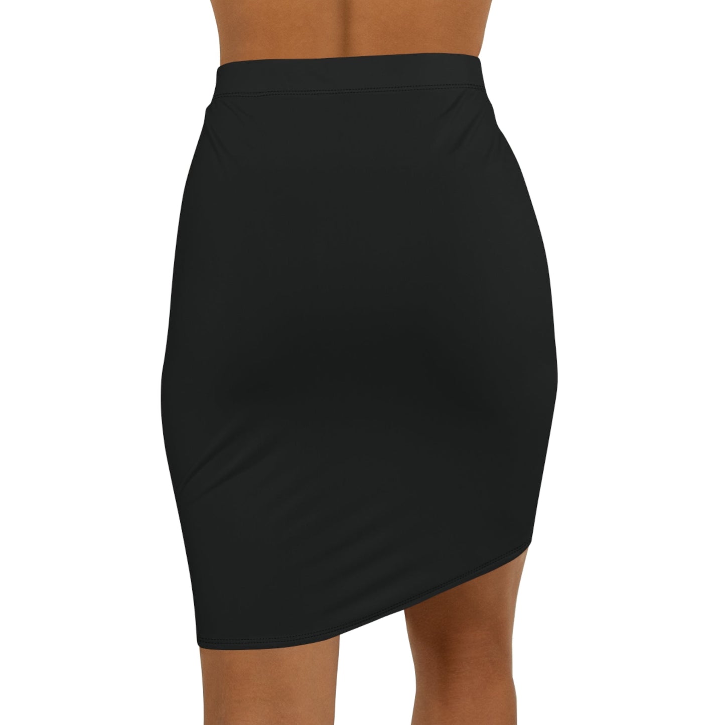 Monochrome pencil skirt with slim fit and vibrant all-over print for a stylish look.