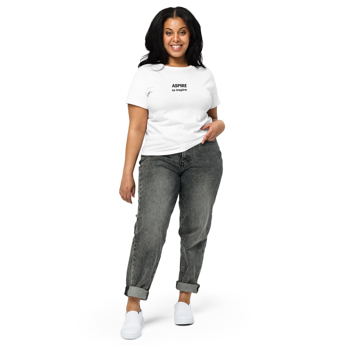 Women’s high-waisted embroidered statement tee