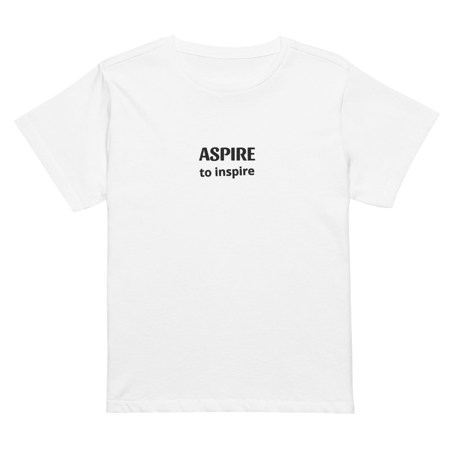 Women’s high-waisted embroidered statement tee