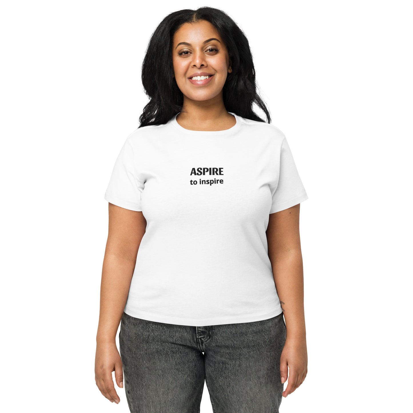 Women’s high-waisted embroidered statement tee