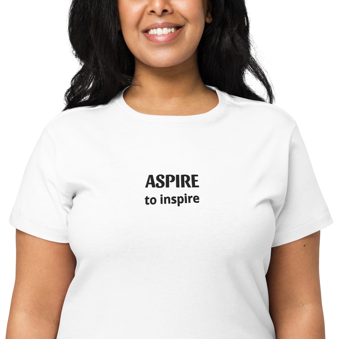 Women’s high-waisted embroidered statement tee