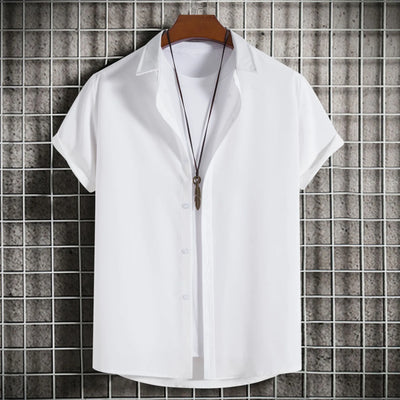 Men's Plus Size Casual Short Sleeve Button Down Shirt